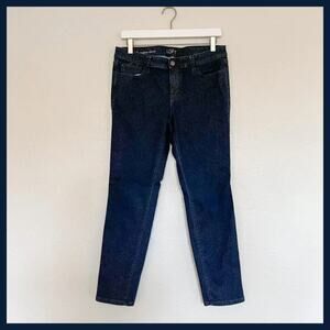 LOFT Modern Skinny Blue Printed Pants size 10 Petite